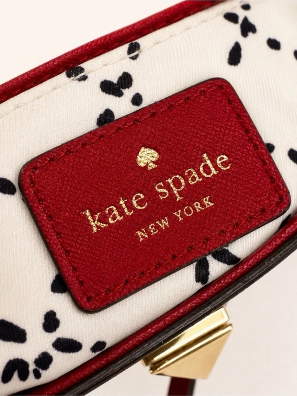 Kate Spade Newbury Lane Sally Red Saffiano Leather Crossbody Bag Gold EUC